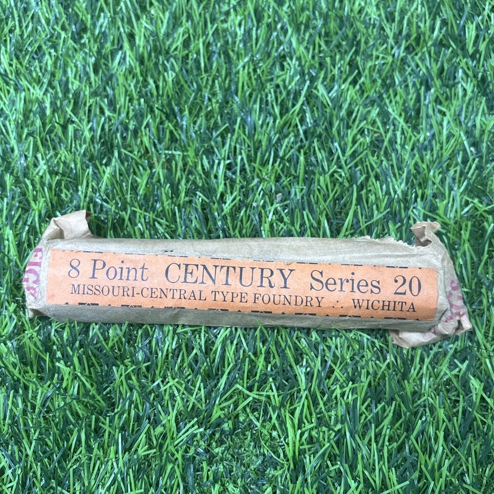 NOS 8 Pt Century Series 20 Letterpress Type Missouri Central Wichita KS Type